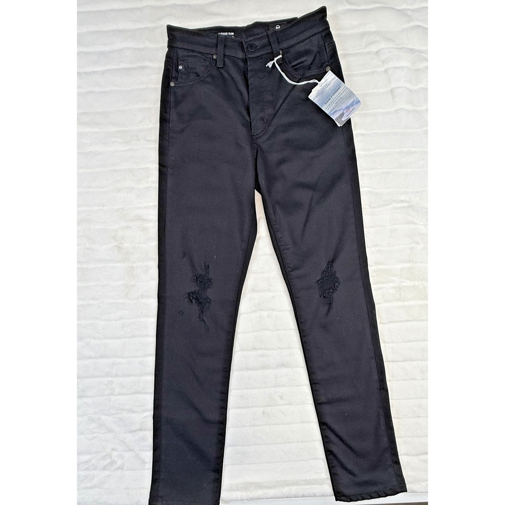 AG Alexxis Slim Jeans Womens 26 Black High Rise Vintage Slim Distressed Denim
